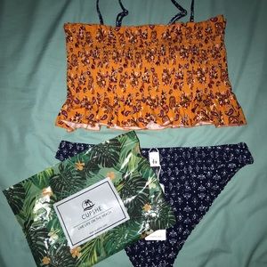 Cupshe Summer Paisley Smocked Bikini Set